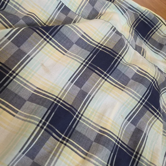 Maceoo Long Sleeve Button Down Shirt Mens L Yellow Italian Plaid Geometric Print - Picture 11 of 14